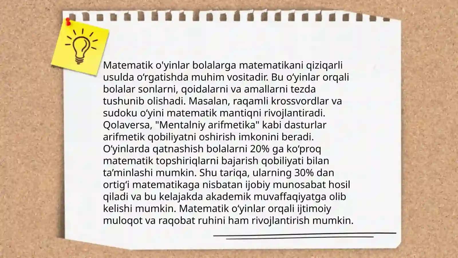 Matematik o'yinlar 3