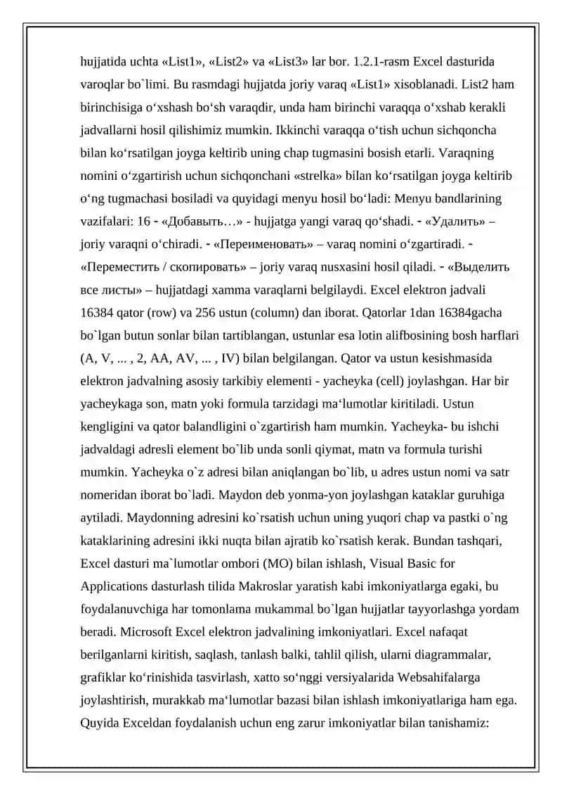 Microsoft Excel Dasturi 3