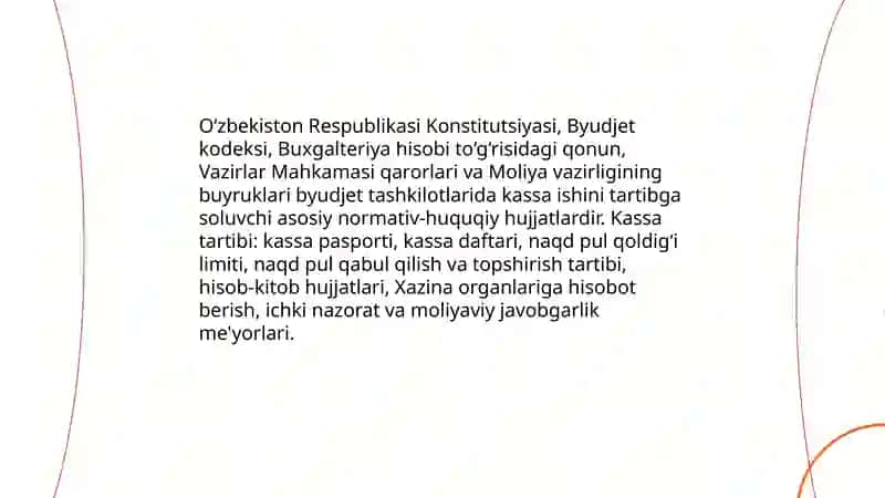 Budjet tashkilotlarida kassa ishini tashkil etish tartibi 3