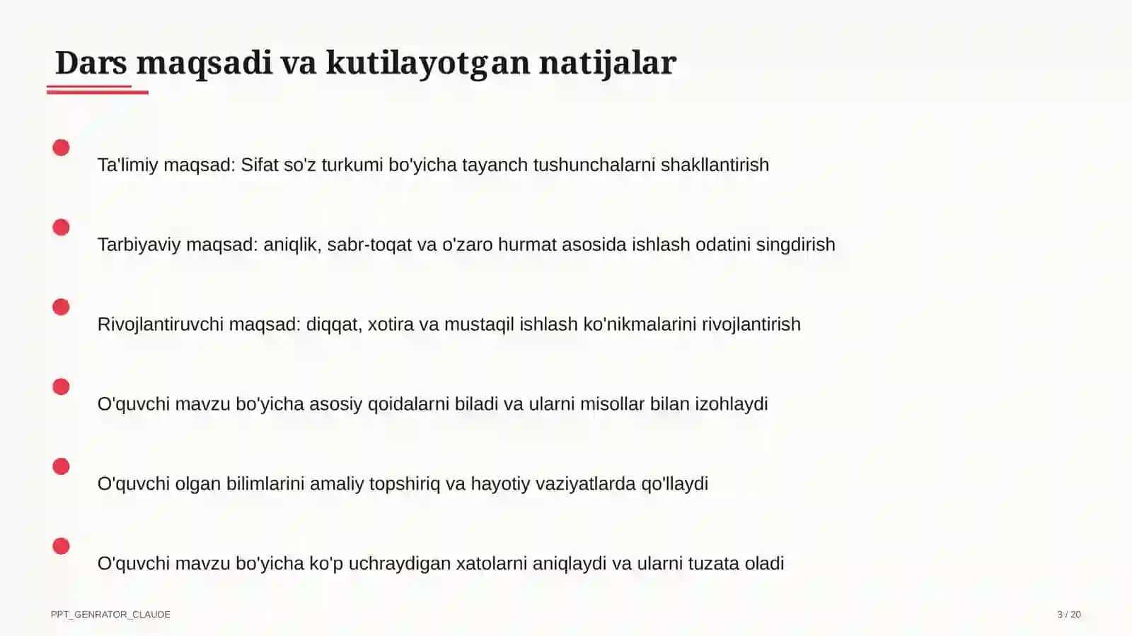 Sifat so'z turkumi (3-sinf) 3