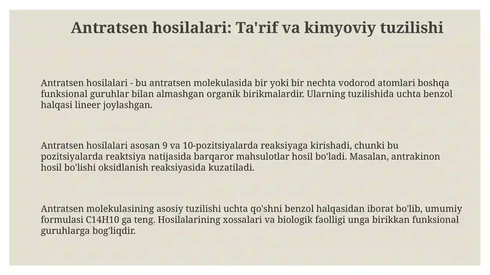 Antratsen hosilalari 3