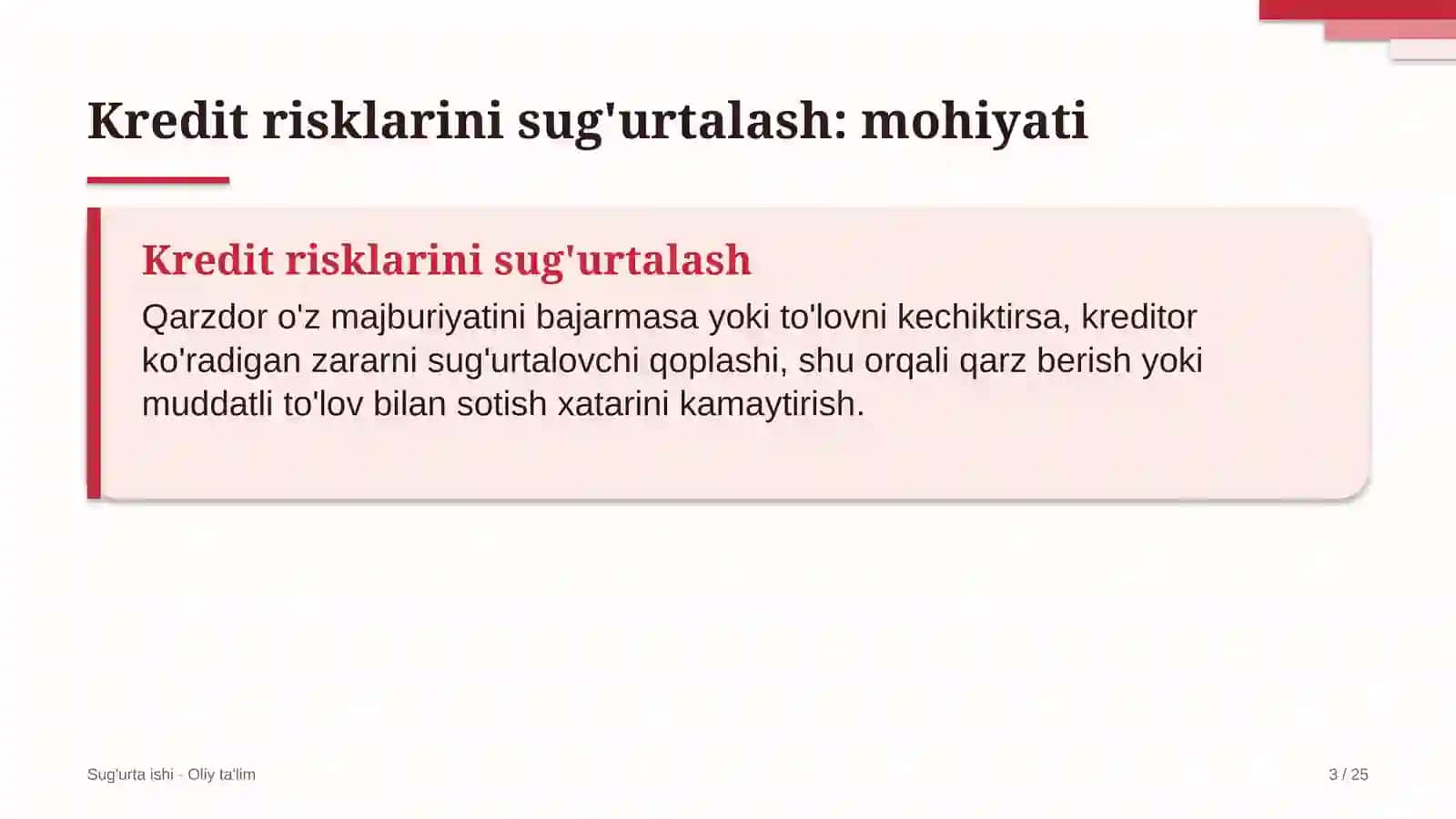 Geodeziya va kartografiyada kredit risklarini sug'urtalash 3