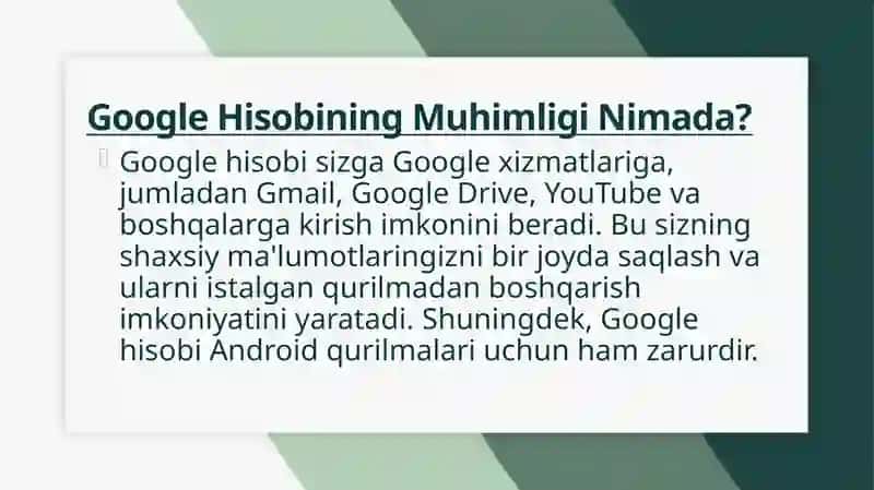 Googleda Hisob Yaratish, Gmail Xizmati 3