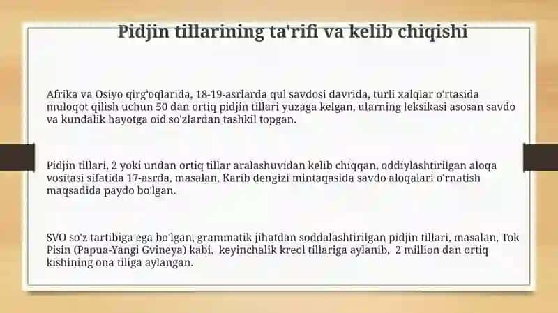 Pidjin tillar haqida maʼlumot 3