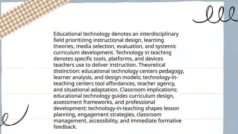 Educational technology vs "technology of |in teaching".theoretical distinctions and classroom implications 3