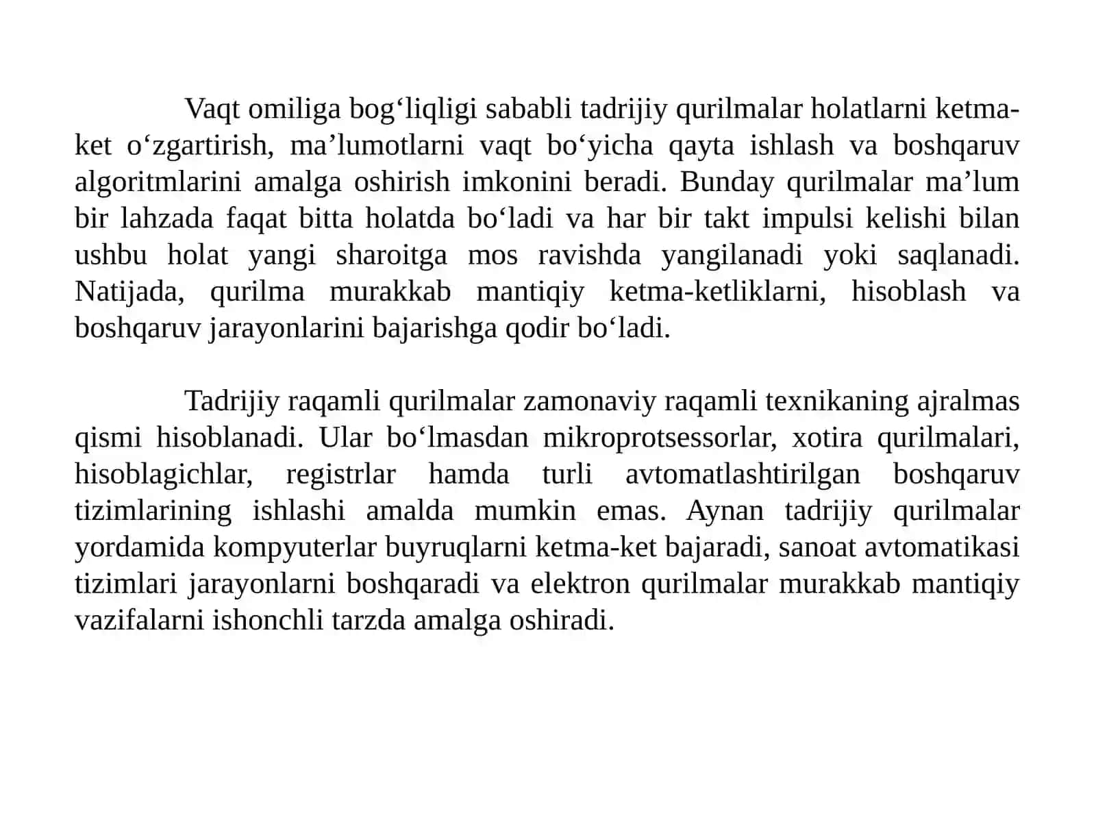 MAVZU: Tadrijiy turli raqamli qurilmalar. Triggerlar 3