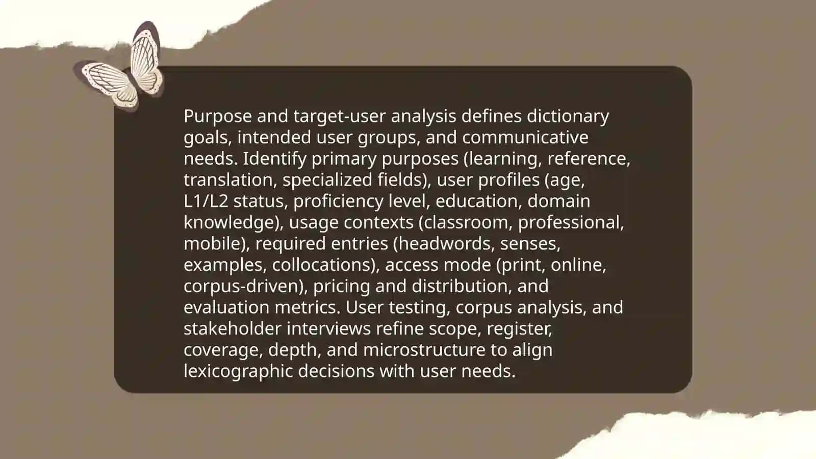 Basic principles and Problems in dictionary compiling 3