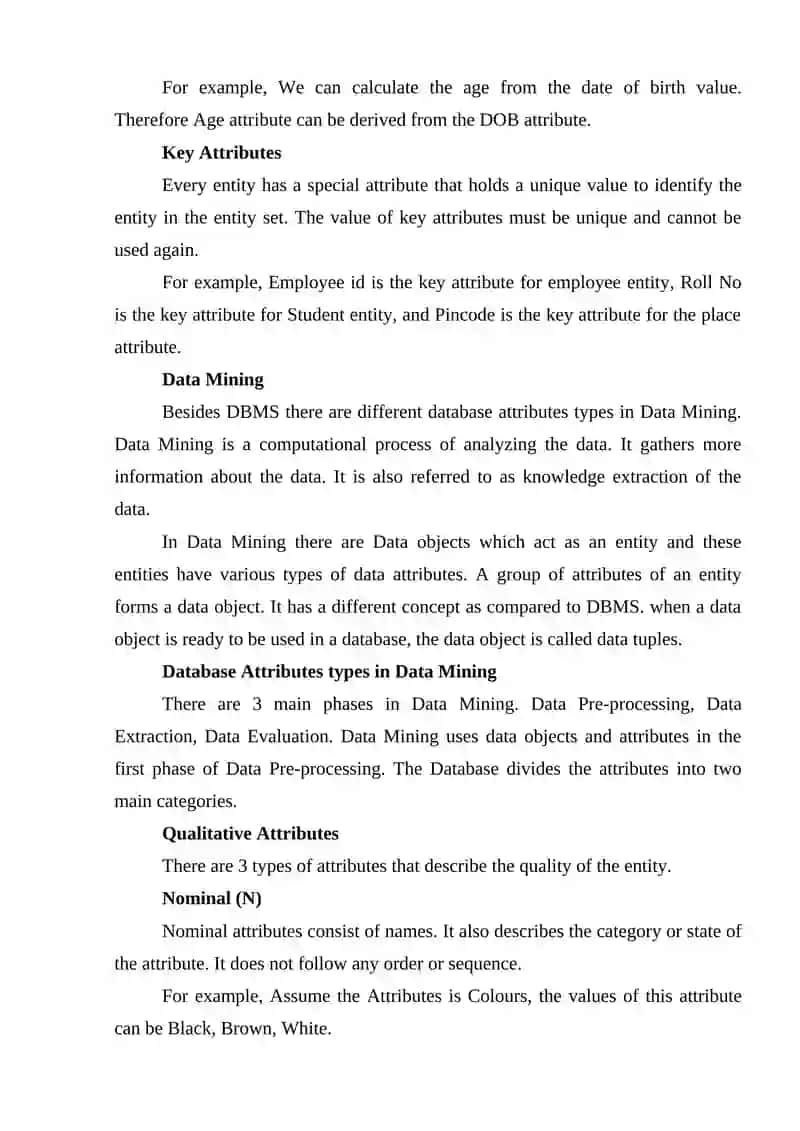 Database Attributes Types 3
