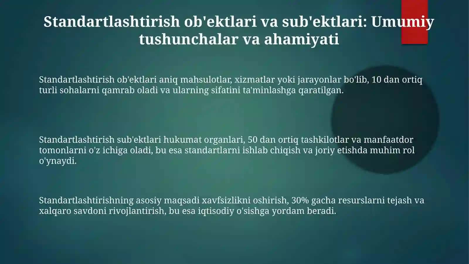 Turizm va mehmondo'stlik industriyasida standartlashtirish ob'ektlari va sub'ektlari 3