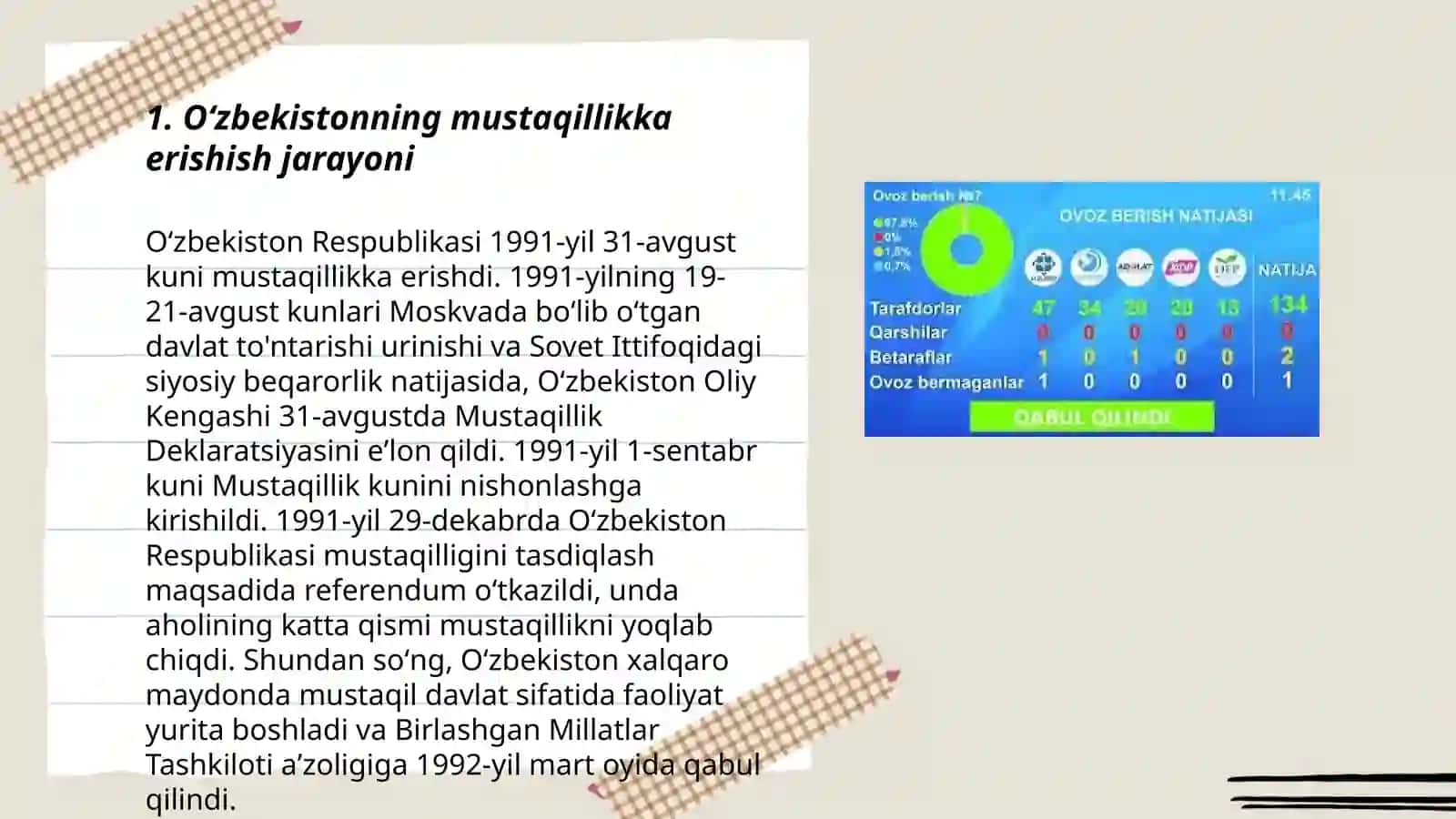Oʻzbekistonning eng yangi tarixi fanidan taqdimot 3