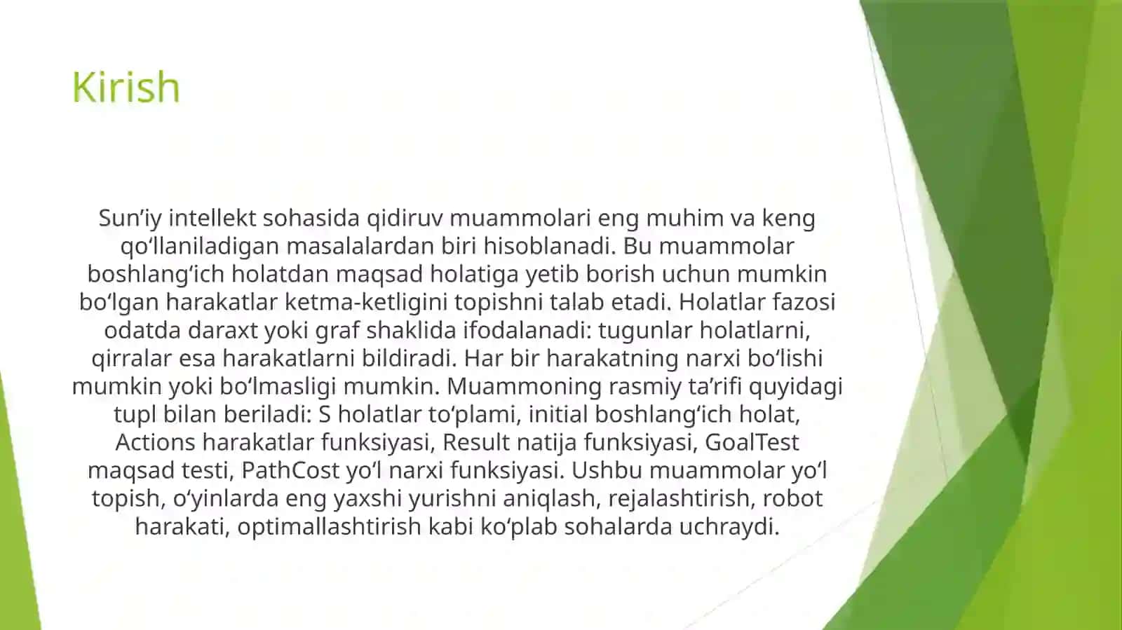 Axborotli va axborotsiz qidiruv algoritmlari 3