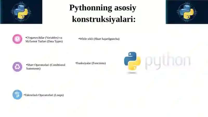 Pythonning asosiy konstruksiyalari 3