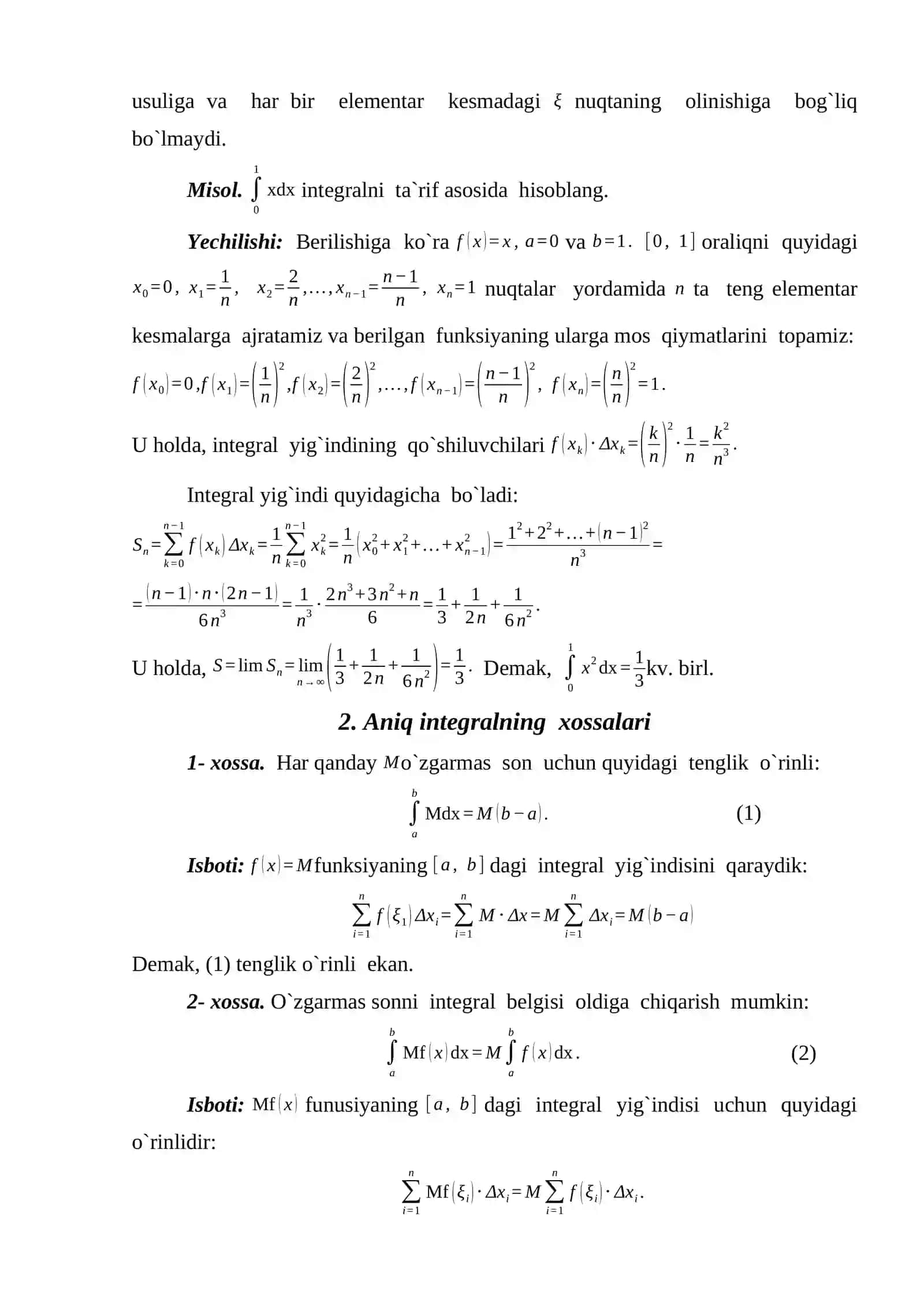 Aniq integral va uni hisoblash 3