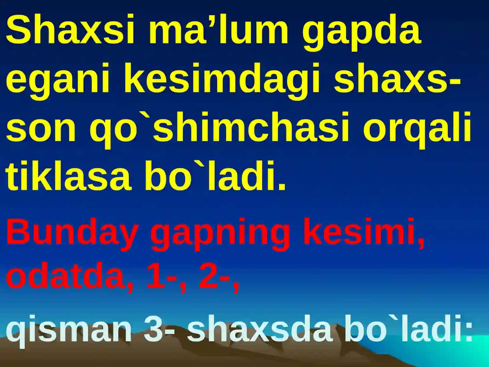 Bir bosh bo’lakli gaplar 3
