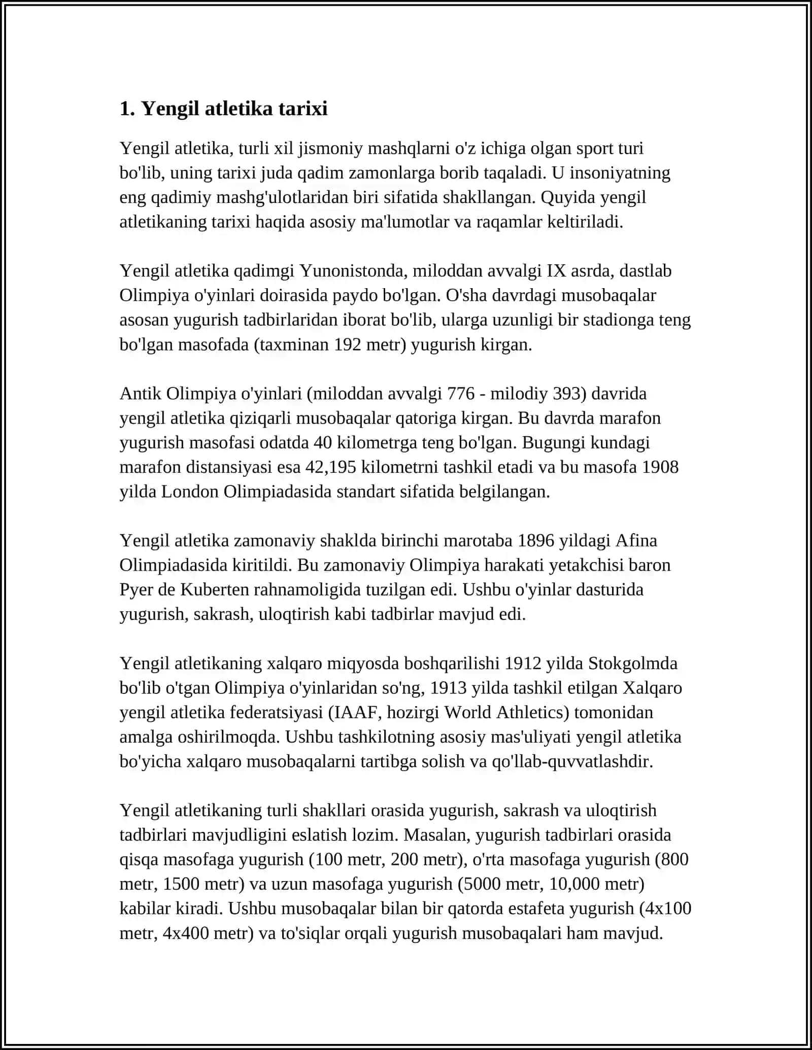 Yengil Atletika va uning turlari 3