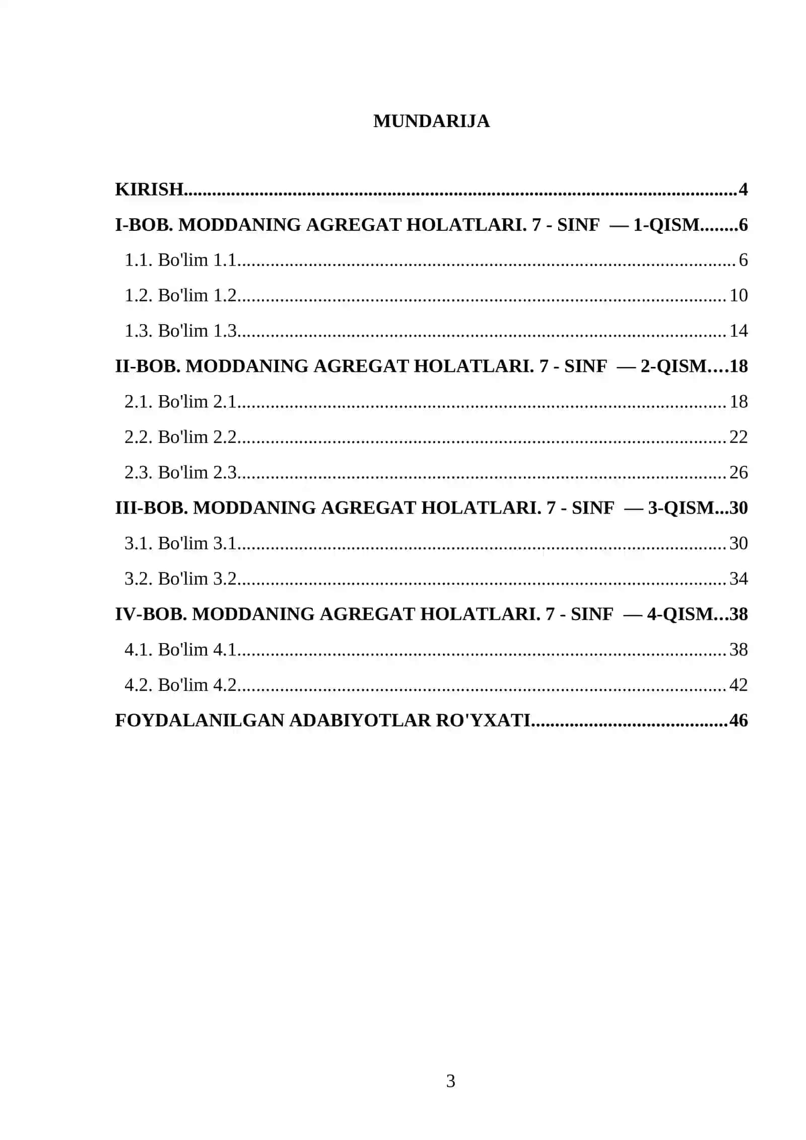 MODDANING AGREGAT HOLATLARI. 7 - SINF 3