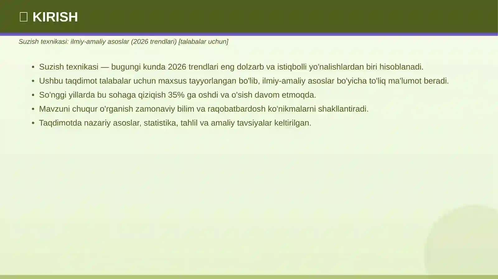 SUZISH TEXNIKASI 3