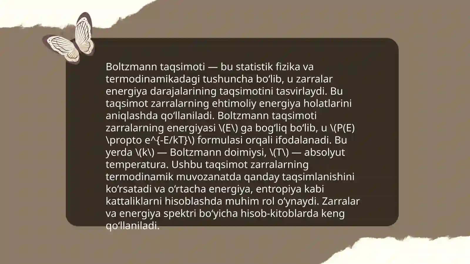 Boltzmann taqsimoti 3