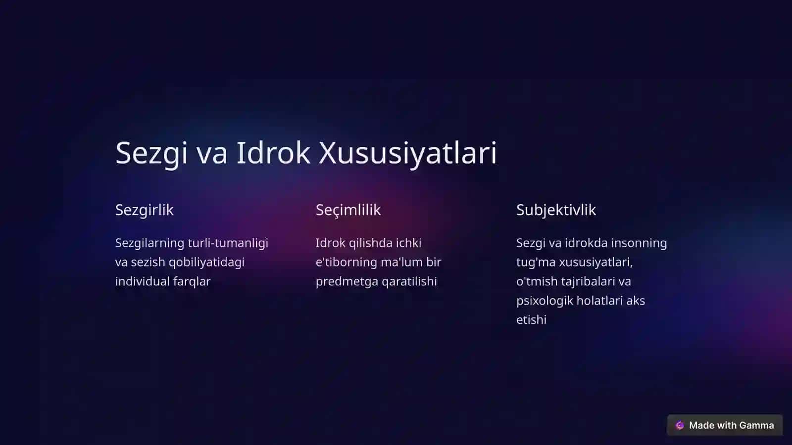 Sezgi va Idrok 3