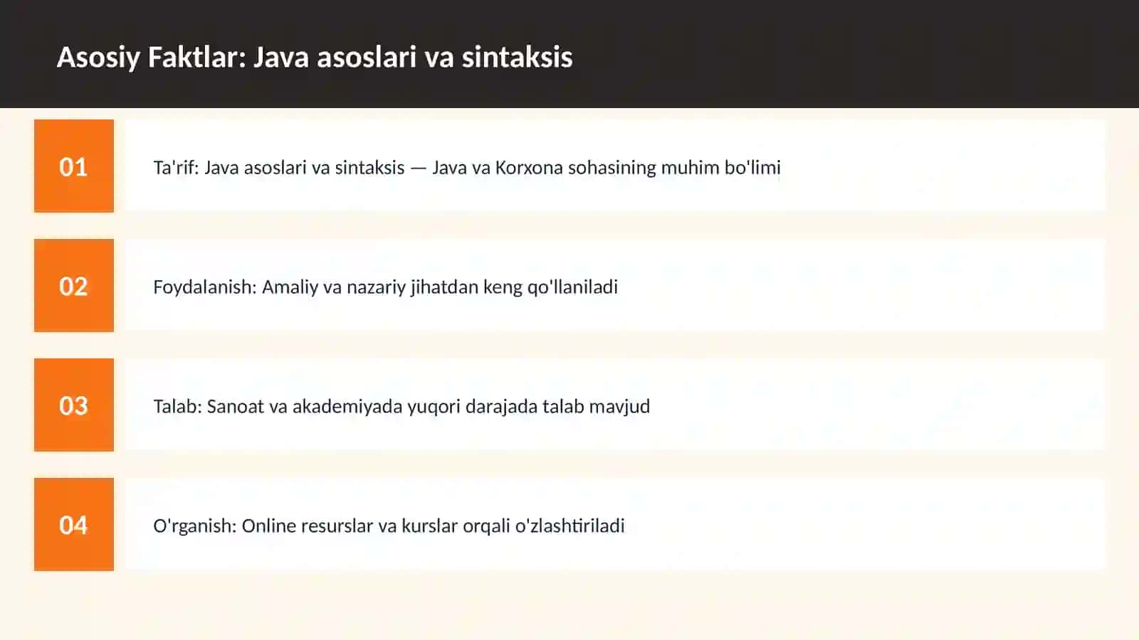 DASTURLASH | JAVA VA KORXONA 3