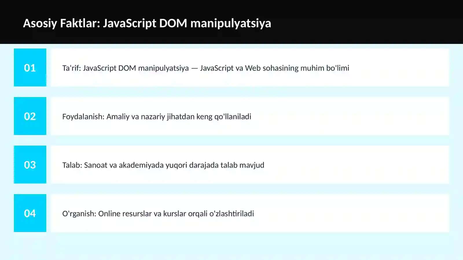 DASTURLASH | JAVASCRIPT VA WEB 3