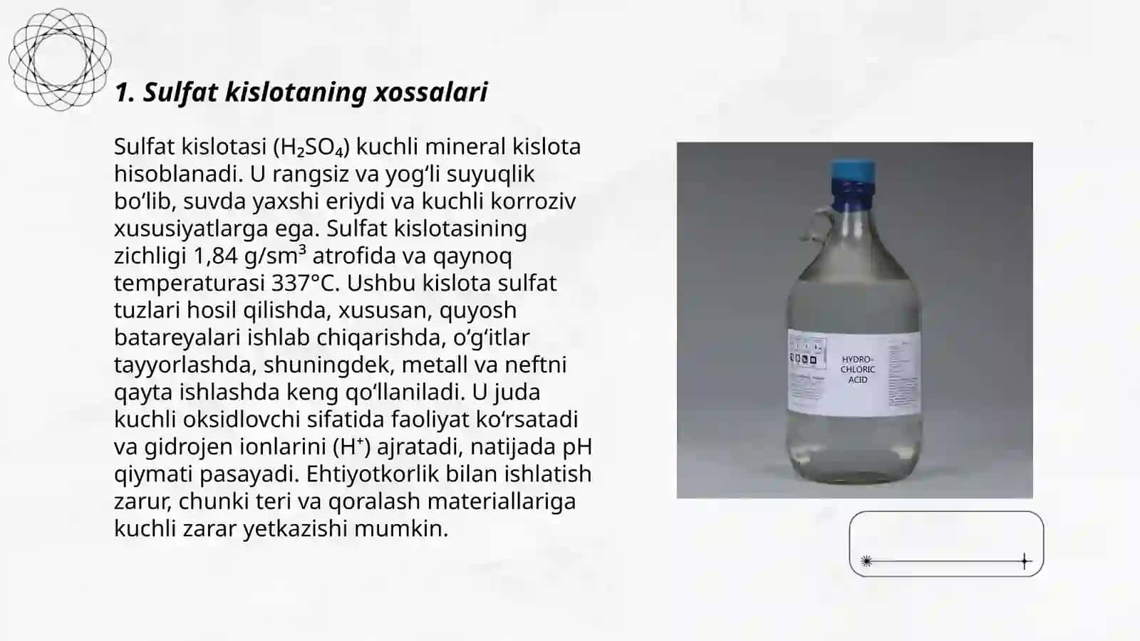 Sulfat kislotasi (H₂SO₄) 3