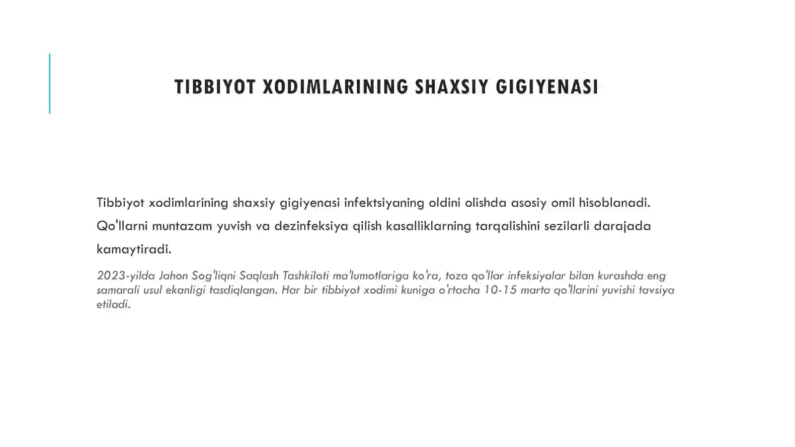 Tibbiyot xodimlari va xirurgik bemorlar gigiyenasi 3