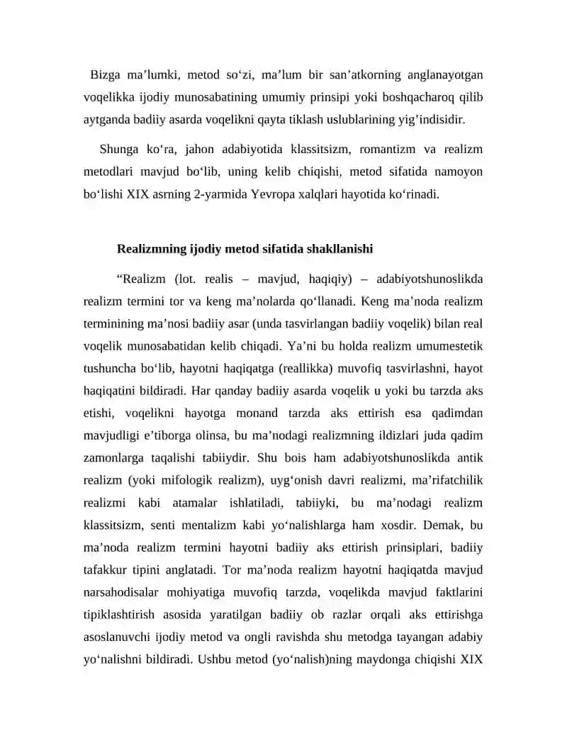 REALIZM METODI TAVSIFI 3