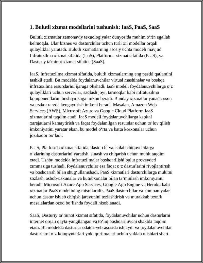 Bulutli xizmat modellarini tushunish 3