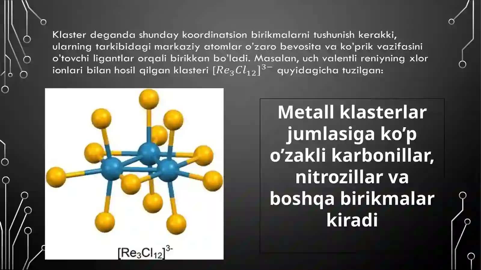 Metallarning klasterlari 3