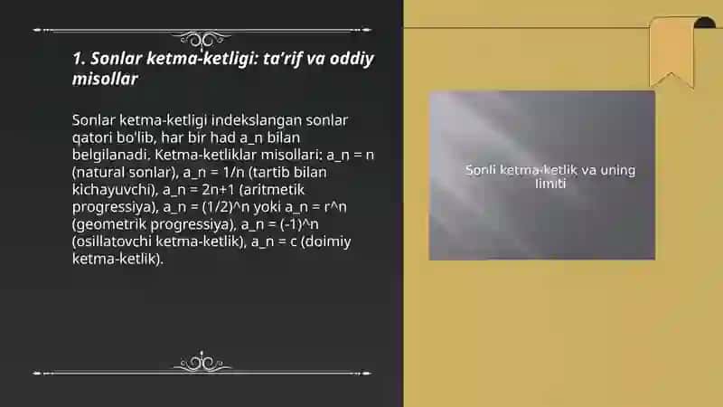 Sonlar ketma ketligi va uning limiti 3