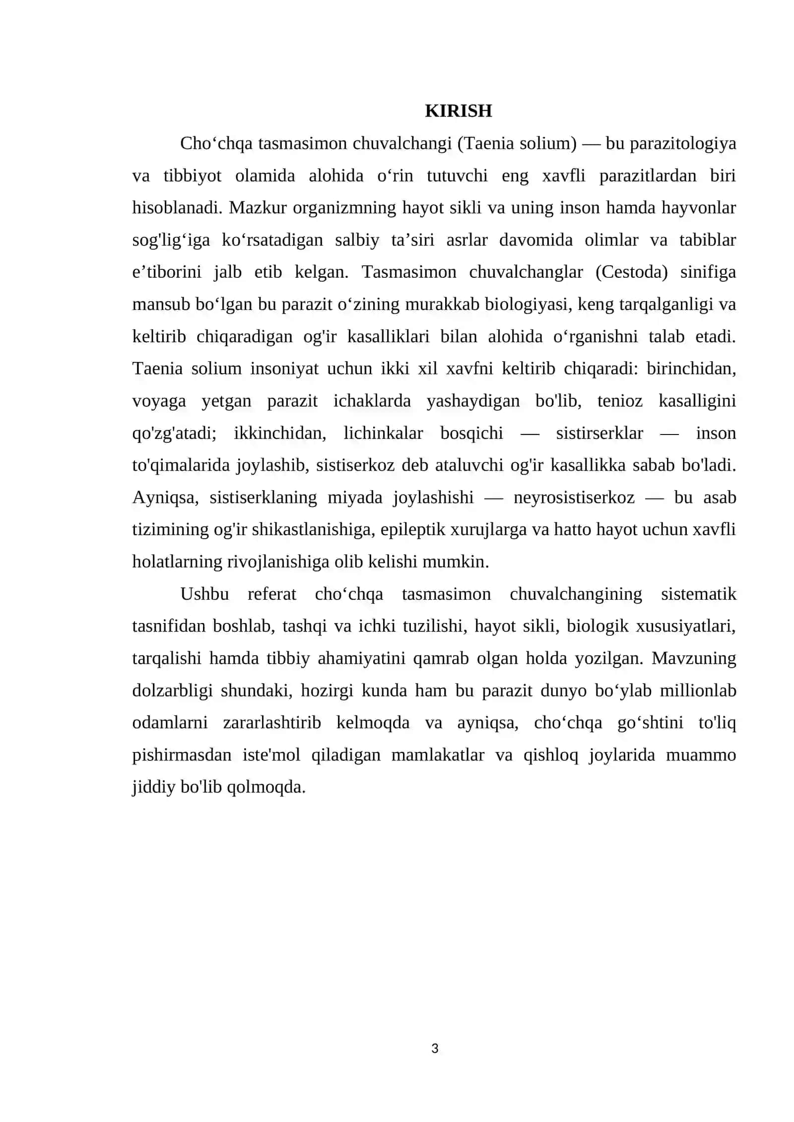Cho‘chqa tasmasimon chuvalchangi (Taenia solium) morfologiyasi va kasalliklari 3