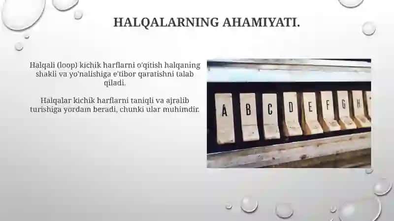 Halqa elementli kichik harflarni oʻrgatish 3
