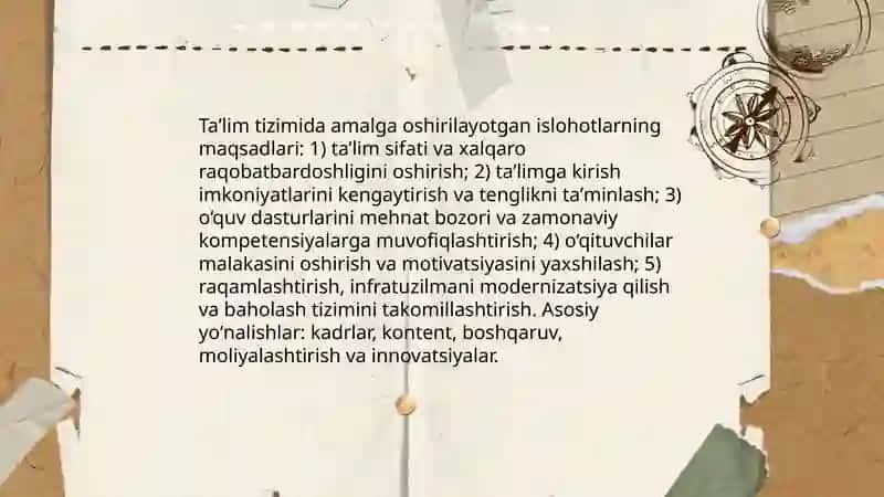 Taʼlim toʻgʻrisidagi islohotlar 3