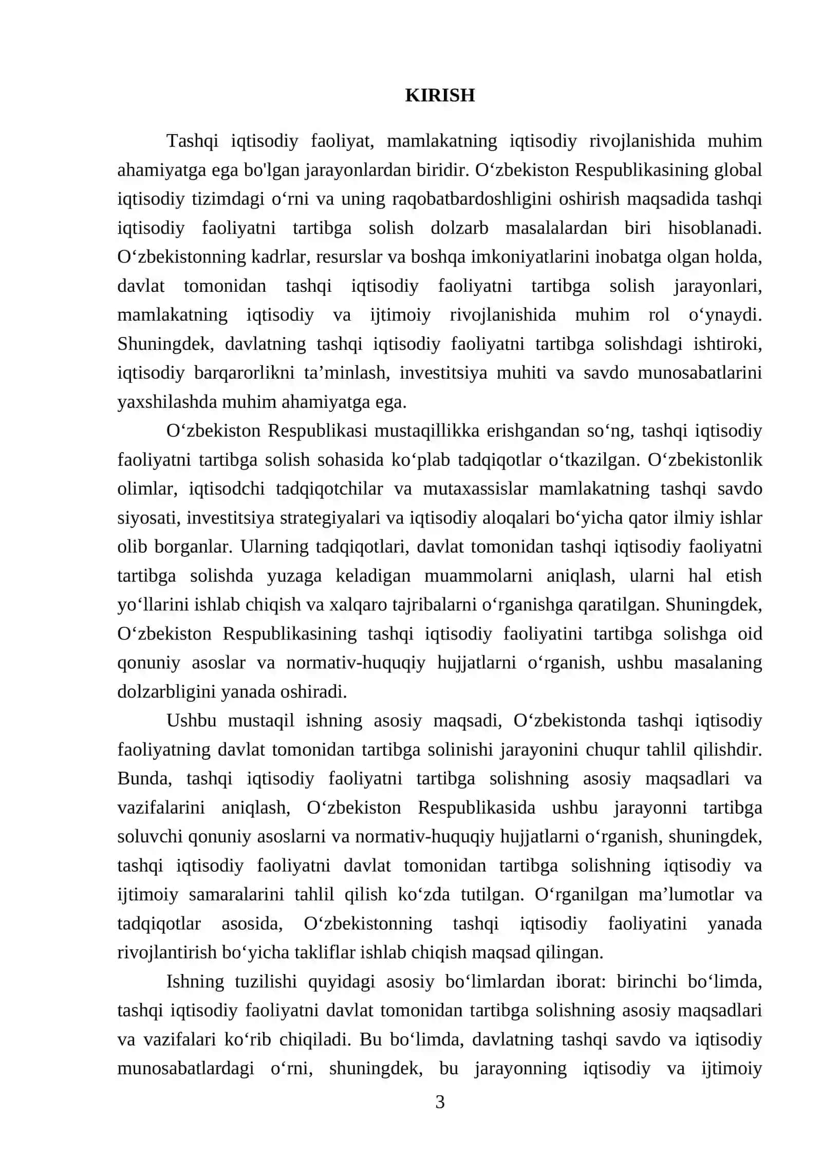 Oʻzbrkistonda tashqi iqtisodiy faoliyatning davlat tomonidan tartibga solinishi 3