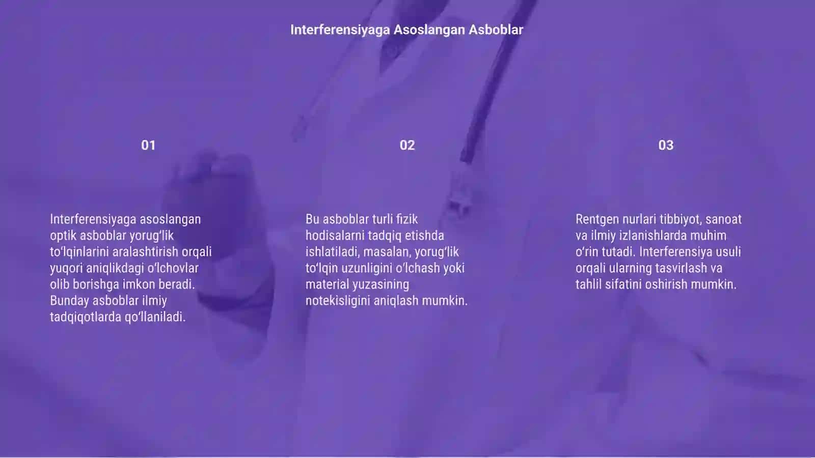 Interferensiyaga asoslangan optik asboblar 3