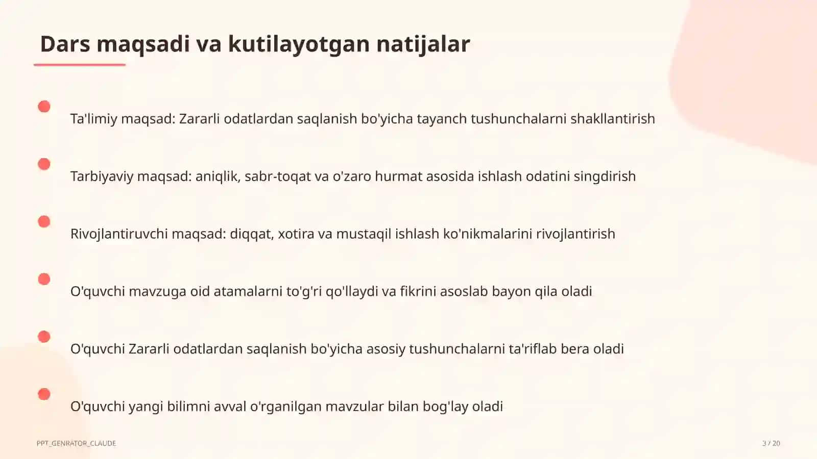 Zararli odatlardan saqlanish (7-sinf) 3