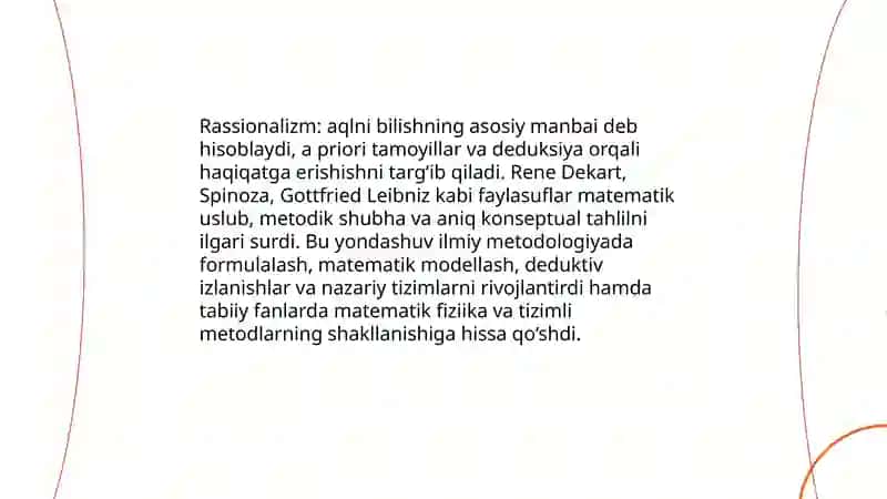 G'arb falsafasining ustivor yo'nalishlari va ularining fan taraqqiyotiga ta'siri 3
