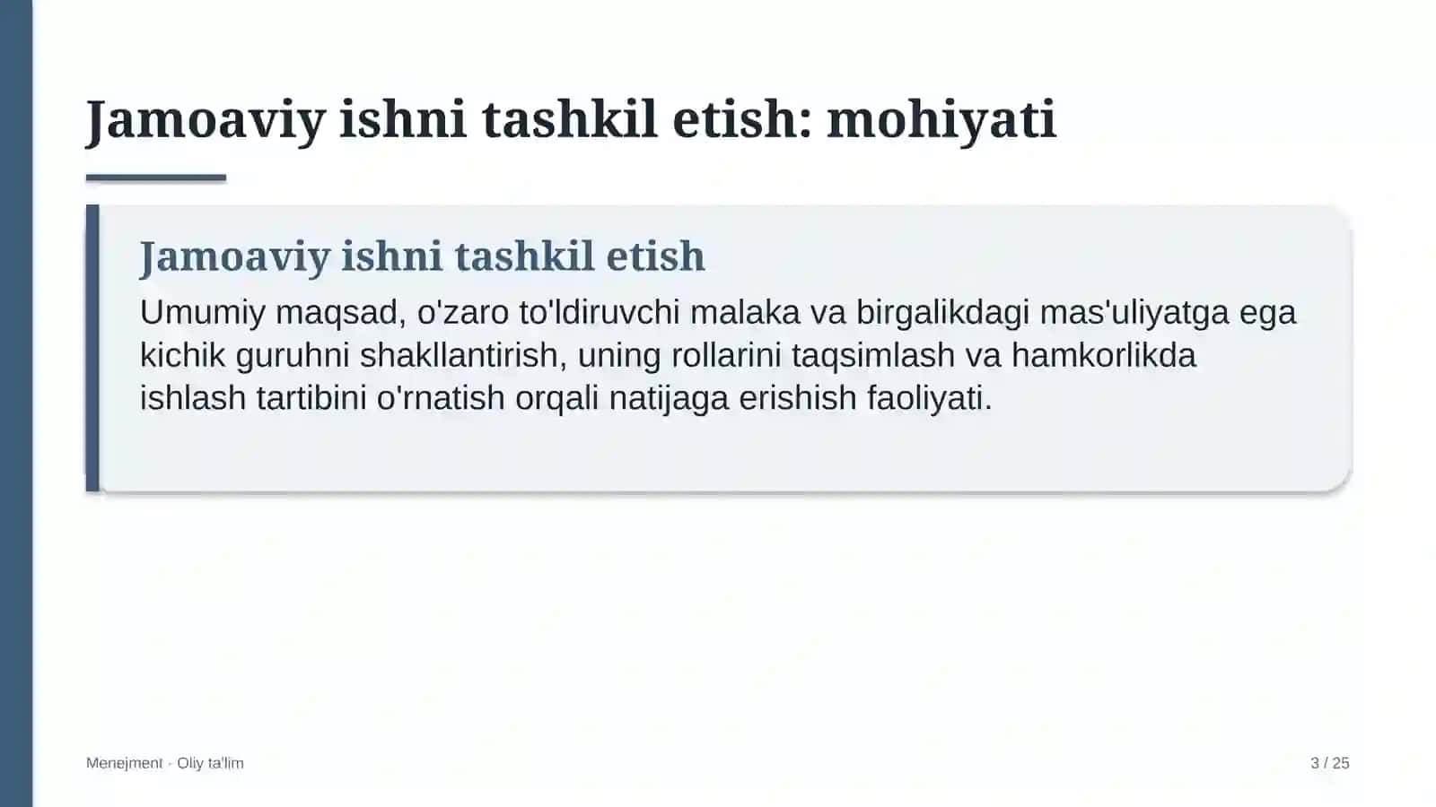 Elektr transportida jamoaviy ishni tashkil etish 3