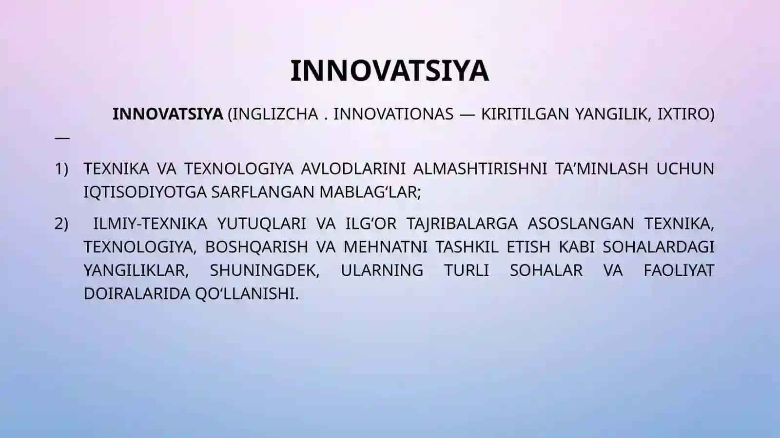 INNOVATSIYA VA LOYIHALARNI BOSHQARISH 3