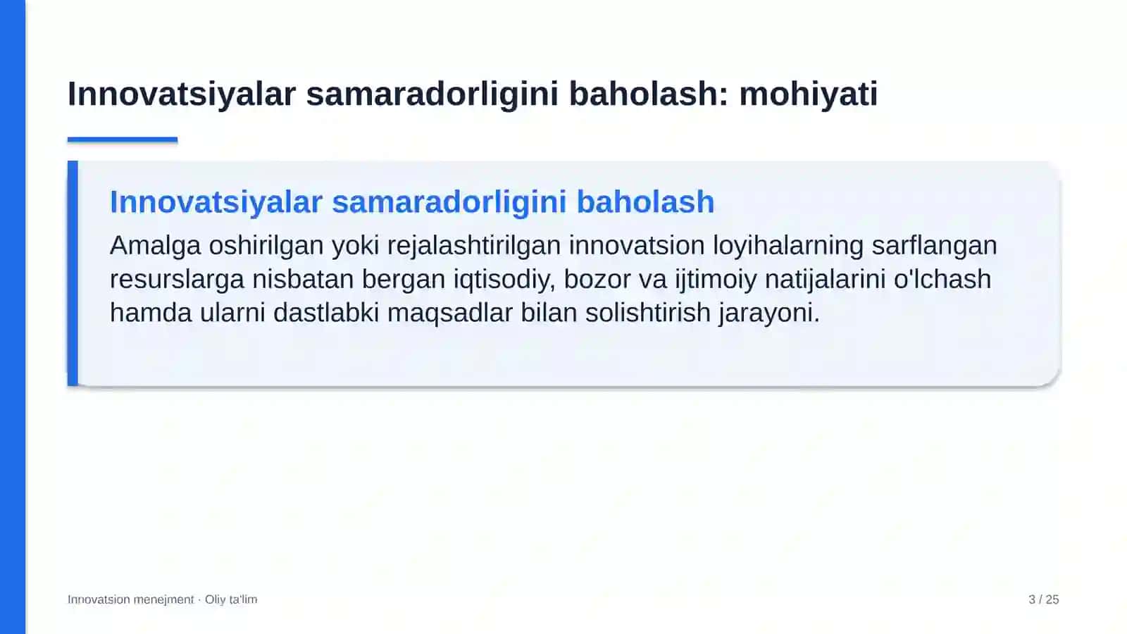 Innovatsion menejment · Oliy ta'lim 3