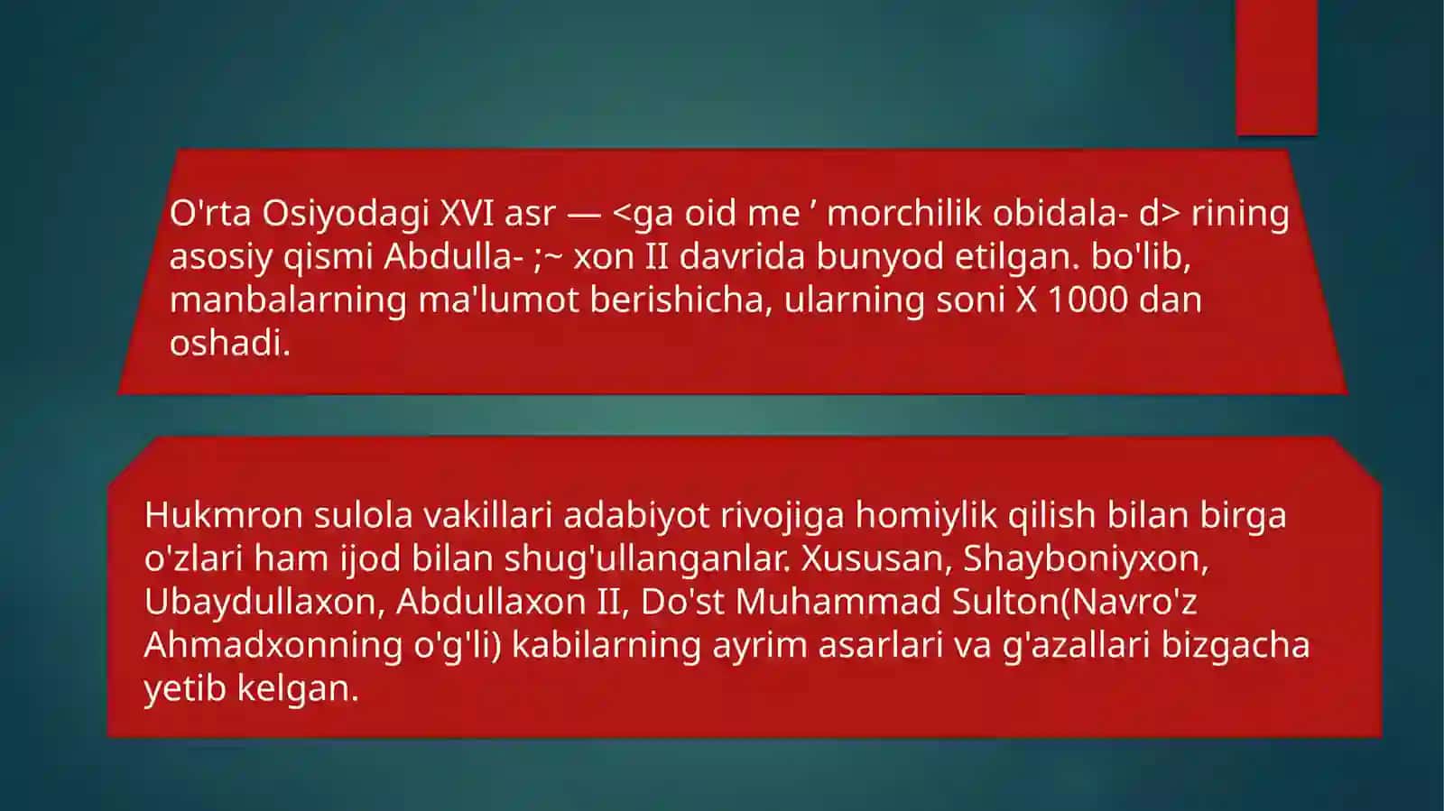SHAYBONIYLAR DAVRIDA MADANIY HAYOT 3