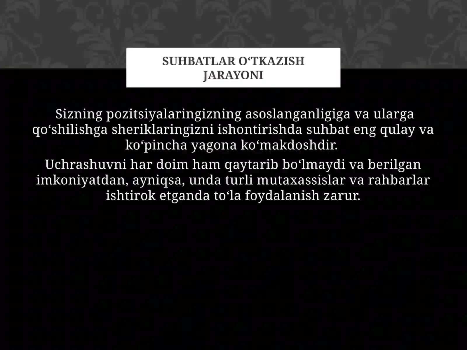 Ishbilarmonlik suhbatlari va ularni olib borish tartibi 3