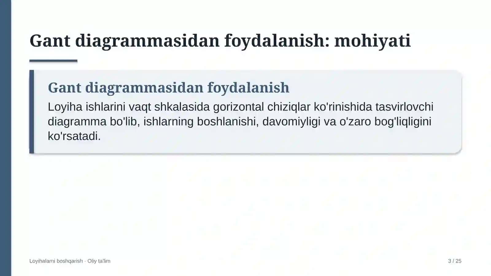 Xususiy klinikalarda Gant diagrammasidan foydalanish 3