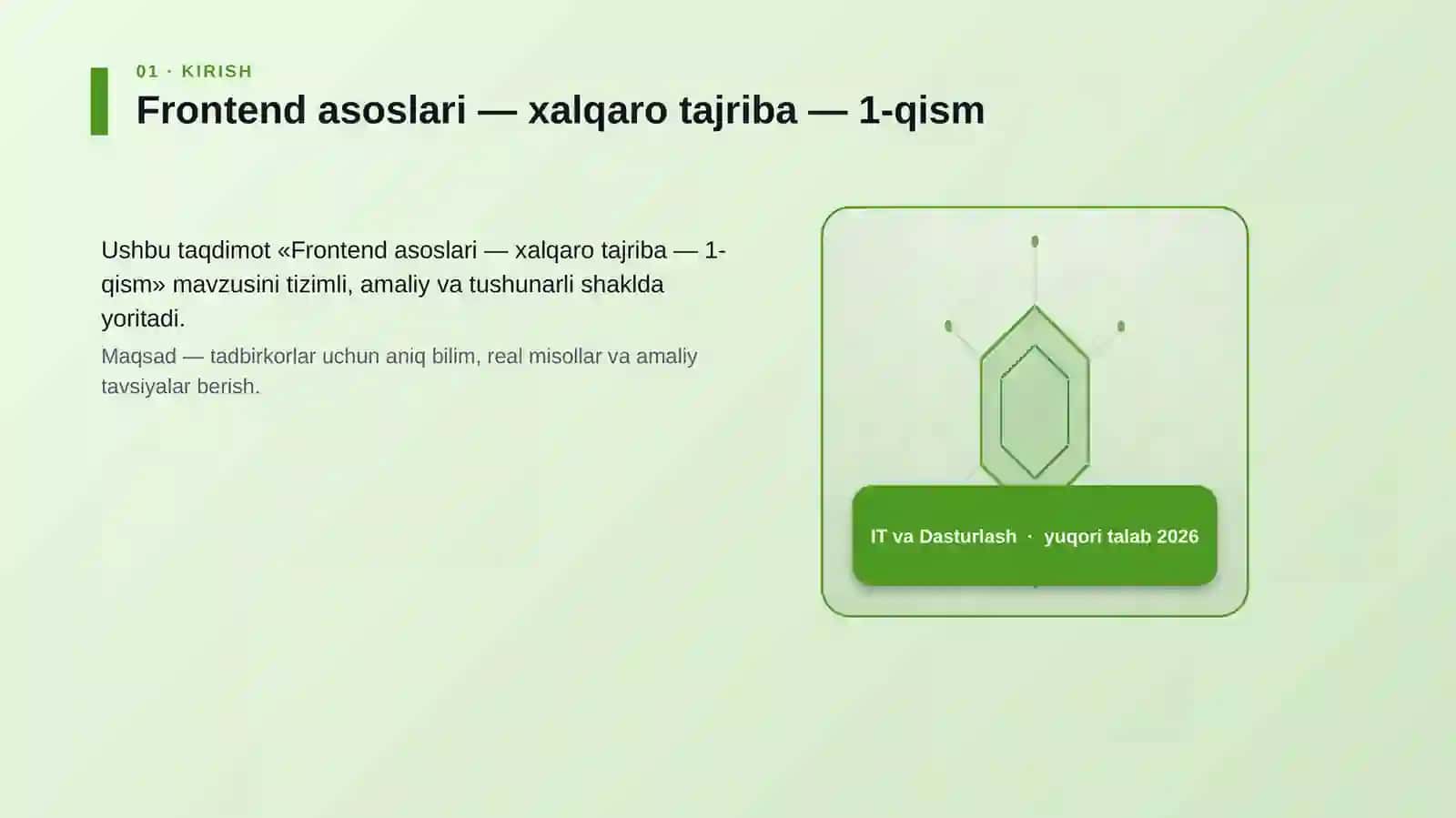 Frontend asoslari — xalqaro tajriba — 1-qism 3