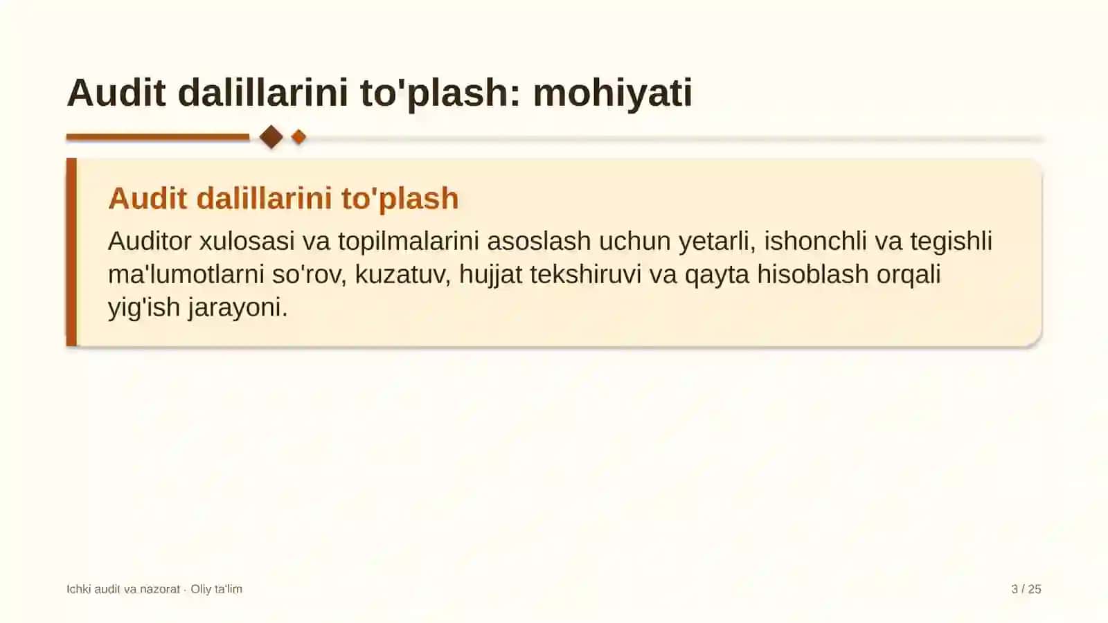 yetkazib berish xizmatlarida audit dalillarini to'plash 3722 3