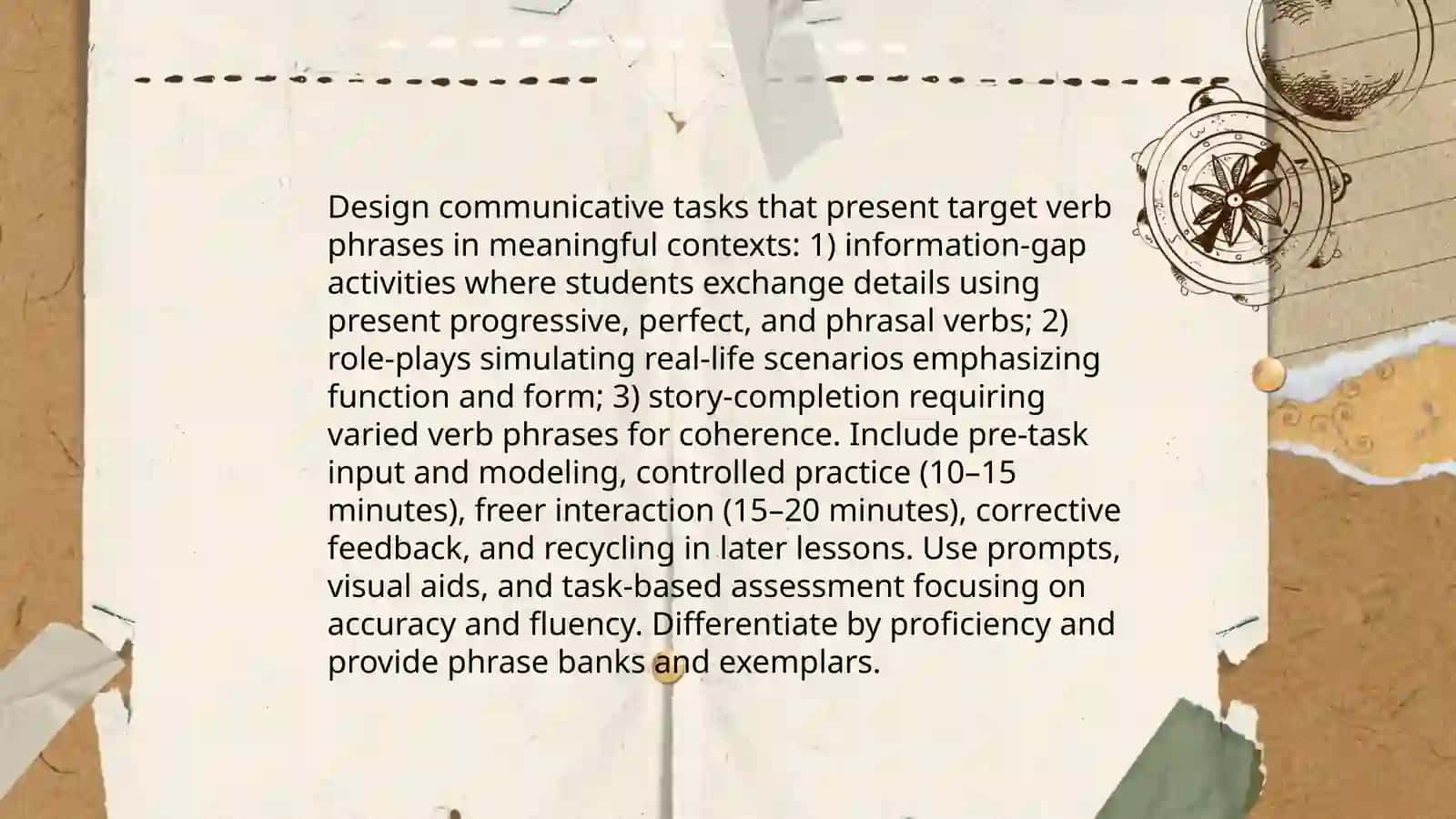 Developing a task for teaching phrases verb phrases and word units in context 3