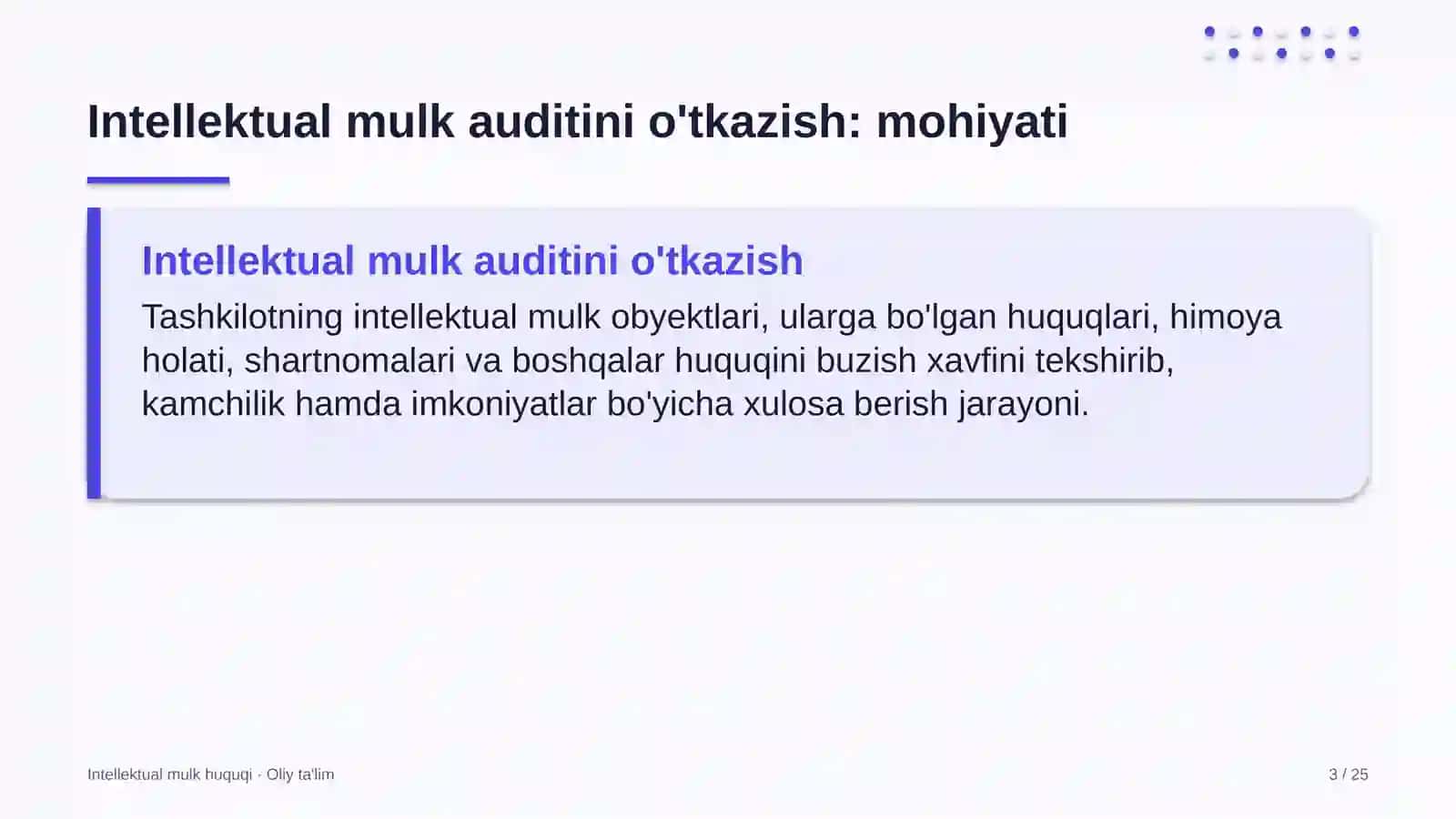 Ekskursiya byurolarida intellektual mulk auditini o'tkazish 3