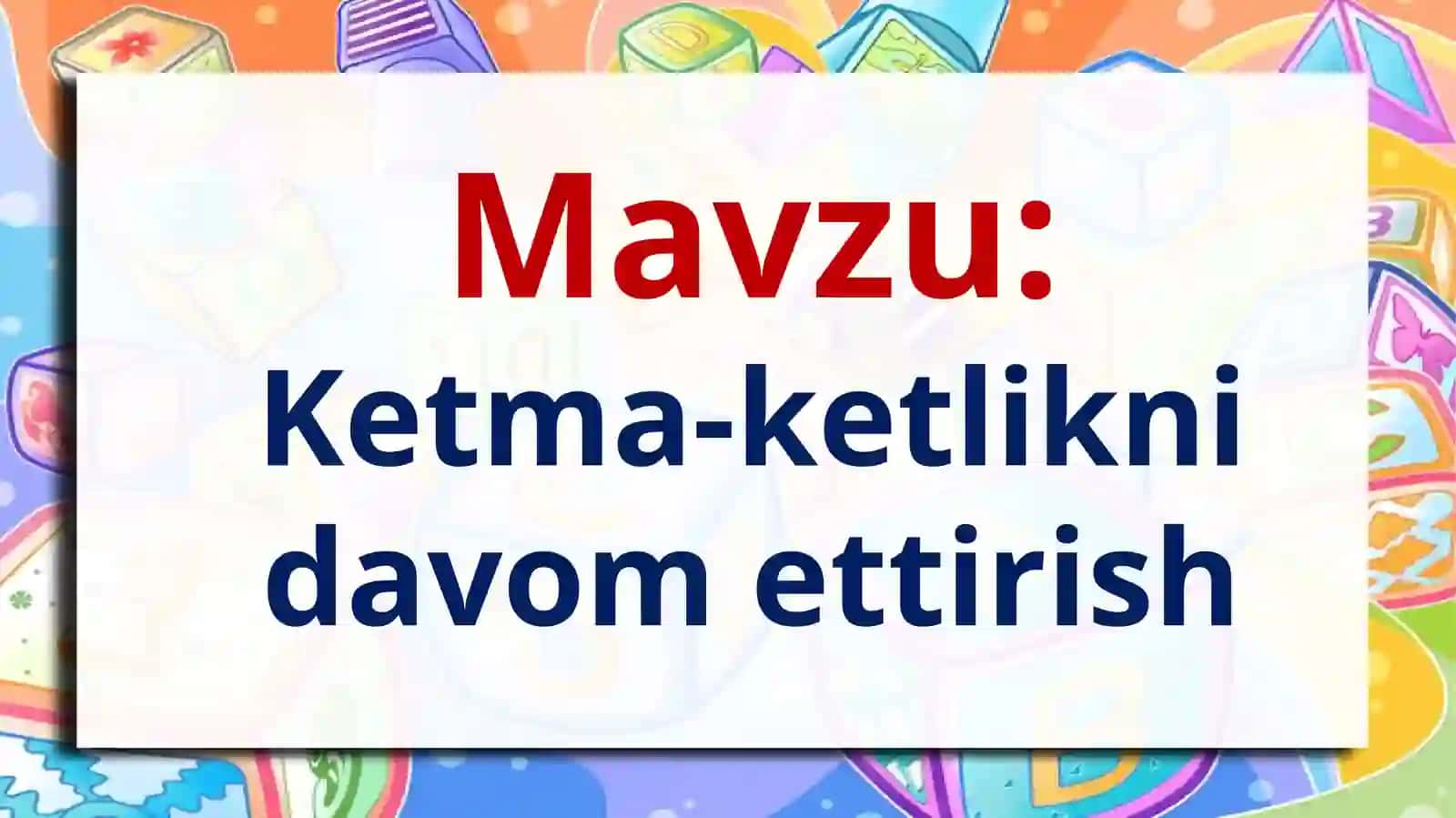 MATEMATIKA 1-SINF 3
