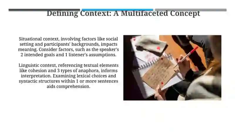 Context in a Text and Its PragmaticRole 3